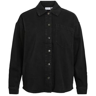 Vila Vikiki L/S denimskjorta Blk, Svart denim, 36 Vila Vikiki L/S denimskjorta Blk, Svart denim, 36