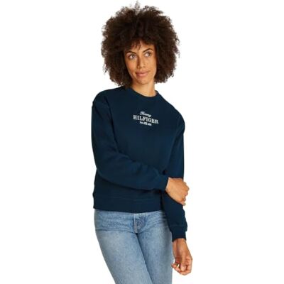 Tommy Hilfiger dam REG HILFIGER tröja WW0WW44631, blå, XXL, Blå (mörk natt marinblå), XXL Tommy Hilfiger dam REG HILFIGER tröja WW0WW44631, blå, XXL, Blå (mörk natt marinblå), XXL