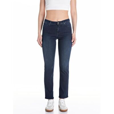Replay Dam rak passform hög midja jeans Zolie, 007 mörkblå, 25W x 32L Replay Dam rak passform hög midja jeans Zolie, 007 mörkblå, 25W x 32L