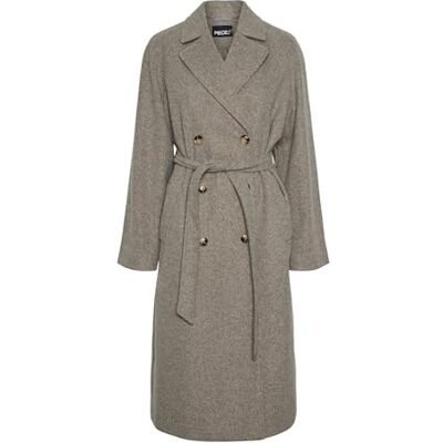 PIECES Damer Pcmarbel Long Coat Noos lång kappa, Morel, XL PIECES Damer Pcmarbel Long Coat Noos lång kappa, Morel, XL
