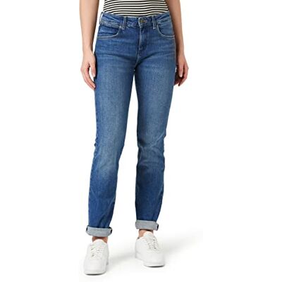 Wrangler raka jeans för kvinnor, Luftblå, 30W / 32L Wrangler raka jeans för kvinnor, Luftblå, 30W / 32L