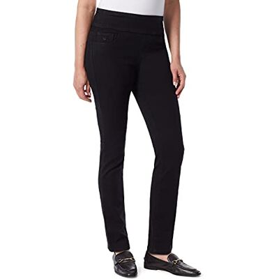 Gloria Vanderbilt Amanda Jeans, dra-på, hög midja, standard, Svart skölj, 48 Gloria Vanderbilt Amanda Jeans, dra-på, hög midja, standard, Svart skölj, 48