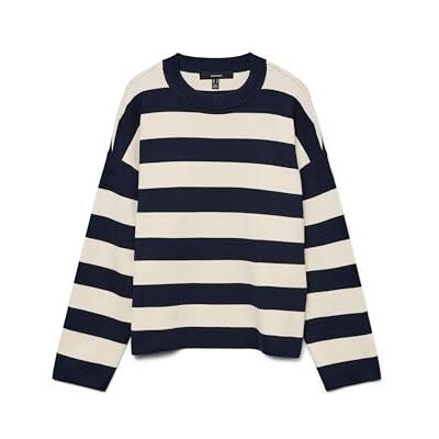 VERO MODA Vmsilje Ls O-hals boxy tröja Noos, marinblå blazer, M VERO MODA Vmsilje Ls O-hals boxy tröja Noos, marinblå blazer, M
