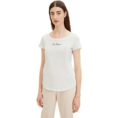 TOM TAILOR Damer T-shirt 1036192, 10315 Whisper White, XL TOM TAILOR Damer T-shirt 1036192, 10315 Whisper White, XL