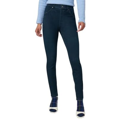 HUE Damers ultra mjuka denim leggings med hög midja strumpor, Svart indigo tvätt, L HUE Damers ultra mjuka denim leggings med hög midja strumpor, Svart indigo tvätt, L