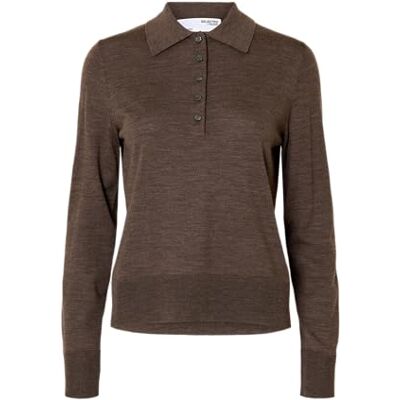 SELECTED FEMME Slfthea Ls Knit Merino Collar Neck Noos, delicioso, XL SELECTED FEMME Slfthea Ls Knit Merino Collar Neck Noos, delicioso, XL