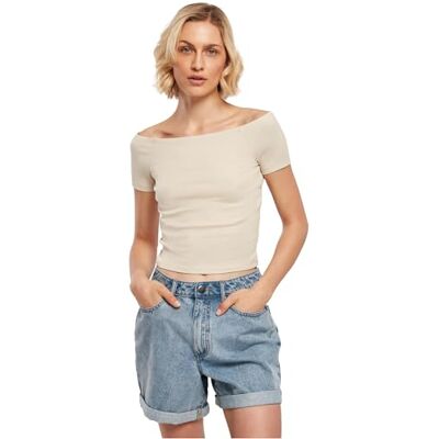 Urban Classics Kvinnors damer off shoulder Rib T-shirt t-shirt, softseagrass, 5XL Urban Classics Kvinnors damer off shoulder Rib T-shirt t-shirt, softseagrass, 5XL
