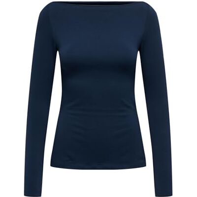 ONLY Onlkiss Life Ls Boatneck topp Cc JRS Noos, marinblå blazer, L ONLY Onlkiss Life Ls Boatneck topp Cc JRS Noos, marinblå blazer, L