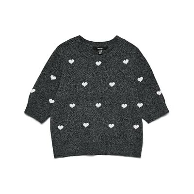 VERO MODA dam Vmdoffy Intarsia 2/4 O-Nk Pullov Ga Noos, Mörkgrå melange, XS VERO MODA dam Vmdoffy Intarsia 2/4 O-Nk Pullov Ga Noos, Mörkgrå melange, XS