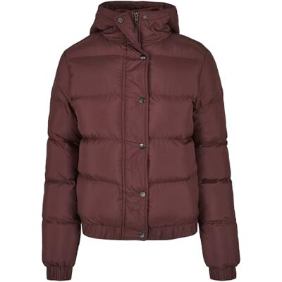 Urban Classics dam Jacka Ladies Hooded Puffer Jacket, Körsbär, XS Urban Classics dam Jacka Ladies Hooded Puffer Jacket, Körsbär, XS