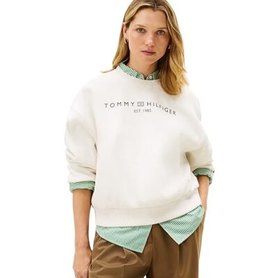 Tommy Hilfiger kvinnors CORP LOGO MDRN SWTSRT WW0WW47831 pullover sweatshirt, vit (Ecru Heather), XS, Vit (Ecru Heather), XS Tommy Hilfiger kvinnors CORP LOGO MDRN SWTSRT WW0WW47831 pullover sweatshirt, vit (Ecru Heather), XS, Vit (Ecru Heather), XS