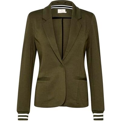 KAFFE Blazer Single Breasted Notch Lapel Slim Fit Rib Knit Cuffs, Forest Night krita rand, XL KAFFE Blazer Single Breasted Notch Lapel Slim Fit Rib Knit Cuffs, Forest Night krita rand, XL