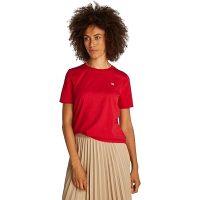 Tommy Hilfiger REG CONTRAST FLAGGA SS TEE WW0WW45522, röd, XS, Röd (primär röd), XS Tommy Hilfiger REG CONTRAST FLAGGA SS TEE WW0WW45522, röd, XS, Röd (primär röd), XS