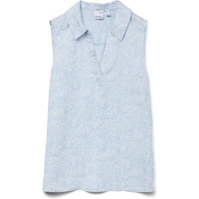 VERO MODA Vmharper Sl Collar Short Top Ga, Ljusblå denim, L VERO MODA Vmharper Sl Collar Short Top Ga, Ljusblå denim, L