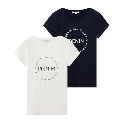 TOM TAILOR Denim Damer T-shirt 1037233, 10668 Sky Captain Blue, M TOM TAILOR Denim Damer T-shirt 1037233, 10668 Sky Captain Blue, M