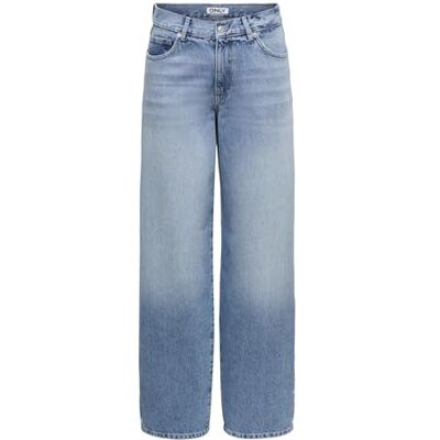 ONLY Onlgianna Mw STR Big Stud DNM Dot, Ljus medium blå denim, 27W / 32L ONLY Onlgianna Mw STR Big Stud DNM Dot, Ljus medium blå denim, 27W / 32L