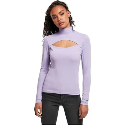 Urban Classics Dam Cut-Out Turtleneck långärmad T-shirt, Lavendel, XL Urban Classics Dam Cut-Out Turtleneck långärmad T-shirt, Lavendel, XL
