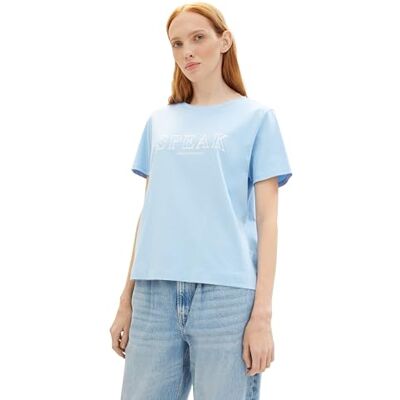 TOM TAILOR Denim T-shirt för kvinnor, 11139 – mjuk charmig blå, M TOM TAILOR Denim T-shirt för kvinnor, 11139 – mjuk charmig blå, M