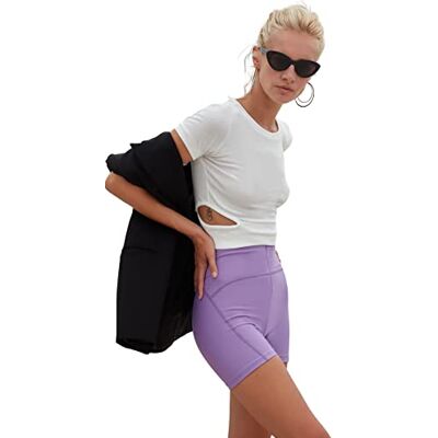 Trendyol Dam normal standard rund hals vävd blus, Ecru, S Trendyol Dam normal standard rund hals vävd blus, Ecru, S