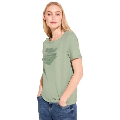 Street One T-shirt med folietryck, Mjuk moss grön, 42 Street One T-shirt med folietryck, Mjuk moss grön, 42