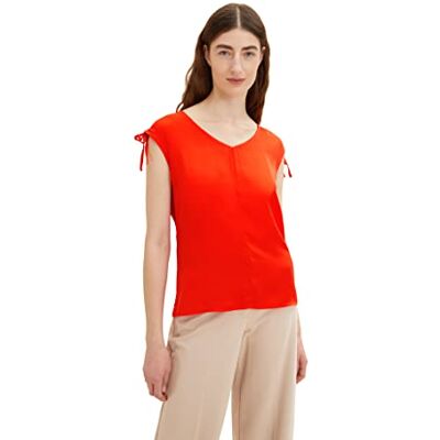 TOM TAILOR Damer Topp 1035851, 15612 Fever Red, L TOM TAILOR Damer Topp 1035851, 15612 Fever Red, L