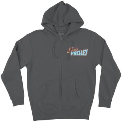 Elvis Presley Unisex-Adult Standard Official Merch Grey Photo Back Zip Hoodie, Dark Heather Elvis Presley Unisex-Adult Standard Official Merch Grey Photo Back Zip Hoodie, Dark Heather