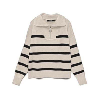 VERO MODA Dam Vmsaba Stripe Ls Highneck Blouse Ga Noos tröja, Björk/ränder: svart, XXL VERO MODA Dam Vmsaba Stripe Ls Highneck Blouse Ga Noos tröja, Björk/ränder: svart, XXL