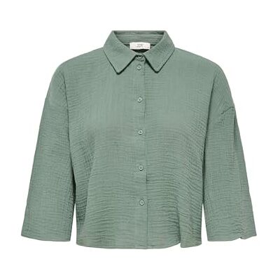 JDY theis Life 3/4 crop skjorta WVN Noos, Laurelkrans, XXL JDY theis Life 3/4 crop skjorta WVN Noos, Laurelkrans, XXL