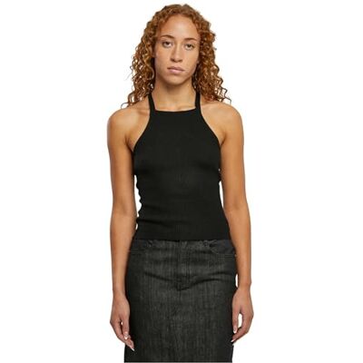 Urban Classics Dam Ladies Rib Knit Crossed Back Top, svart, 3XL Urban Classics Dam Ladies Rib Knit Crossed Back Top, svart, 3XL