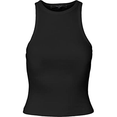 VERO MODA Dam Vmroma S/L Rib Top JRS Noos Tank, Svart, XS VERO MODA Dam Vmroma S/L Rib Top JRS Noos Tank, Svart, XS