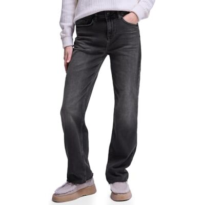 Street One Studio Jeans med raka ben, Svart mjuk tvätt, 28W / 30L Street One Studio Jeans med raka ben, Svart mjuk tvätt, 28W / 30L