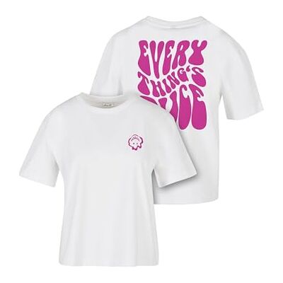 dam-T-shirt, Everything Is Nice Tee, avslappnad t-shirt med ryggtryck, normal passform, tryckt t-shirt, bomull, Vit, 3XL dam-T-shirt, Everything Is Nice Tee, avslappnad t-shirt med ryggtryck, normal passform, tryckt t-shirt, bomull, Vit, 3XL