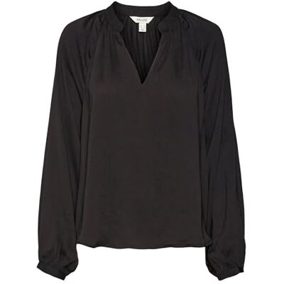 VERO MODA Dam Vmsunny Ls V-neck Top VMA Noos blus, svart, L VERO MODA Dam Vmsunny Ls V-neck Top VMA Noos blus, svart, L