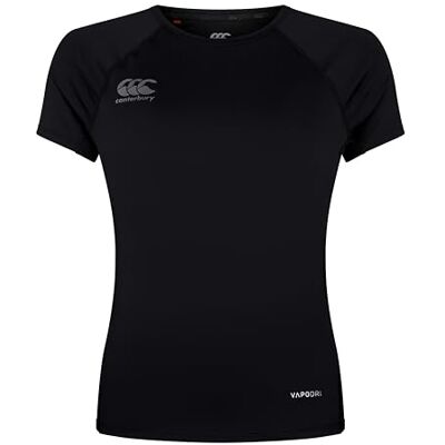 Canterbury Superlight kortärmad t-shirt för kvinnor, svart/gunmetal grå, 38 EU Canterbury Superlight kortärmad t-shirt för kvinnor, svart/gunmetal grå, 38 EU
