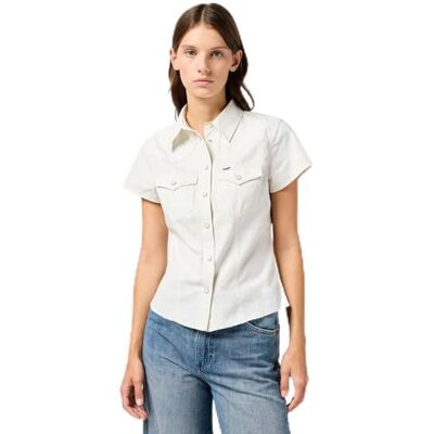 Wrangler dam Shrunken skjorta, Vintage vit, M Wrangler dam Shrunken skjorta, Vintage vit, M