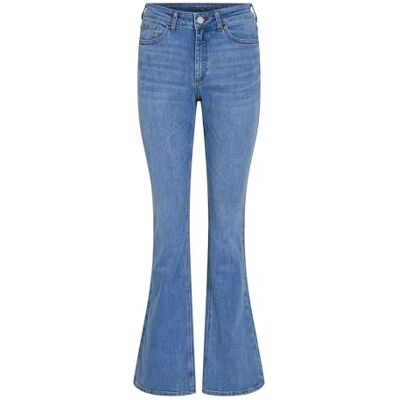 Vila Female utsvängda jeans normal midja, Ljusblå denim, XL / 30L Vila Female utsvängda jeans normal midja, Ljusblå denim, XL / 30L