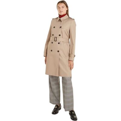 Tommy Hilfiger kvinnors bomull Db Slim Fit trenchcoat, BEIgE, 72 Tommy Hilfiger kvinnors bomull Db Slim Fit trenchcoat, BEIgE, 72