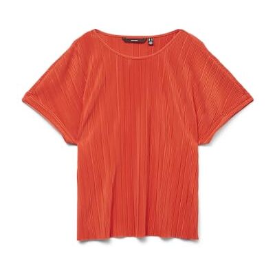 VERO MODA Vmaurora Ss O-Neck T-shirt JRS Ga, Eldigt röd, L VERO MODA Vmaurora Ss O-Neck T-shirt JRS Ga, Eldigt röd, L