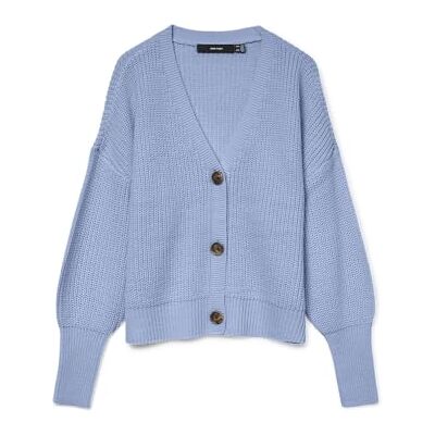 VERO MODA Vmlea Ls V-hals manschett cardigan Noos, Brunnera Blue, XL VERO MODA Vmlea Ls V-hals manschett cardigan Noos, Brunnera Blue, XL