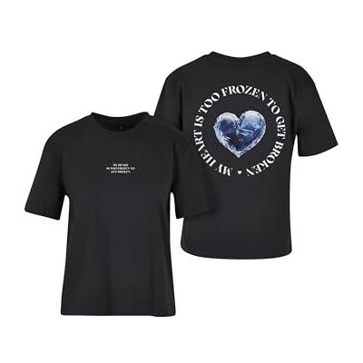 Dam-t-shirt, Too Frozen Tee, avslappnad t-shirt med tryck, normal passform, bomull, storlekar XS – 5XL, svart, 3XL Dam-t-shirt, Too Frozen Tee, avslappnad t-shirt med tryck, normal passform, bomull, storlekar XS – 5XL, svart, 3XL