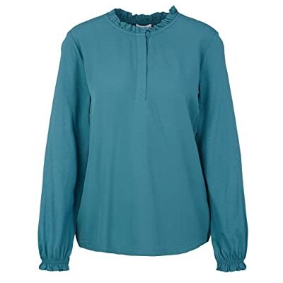 TOM TAILOR Damer Långärmad tröja med volangdetalj 1034202, 13222 Pastel Teal, XL TOM TAILOR Damer Långärmad tröja med volangdetalj 1034202, 13222 Pastel Teal, XL
