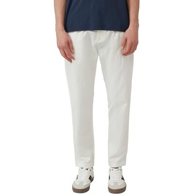 s.Oliver Detroit: Avslappnad passform chinos gjord av linneblandning med elastisk linning, Vit, 34W / 32L s.Oliver Detroit: Avslappnad passform chinos gjord av linneblandning med elastisk linning, Vit, 34W / 32L