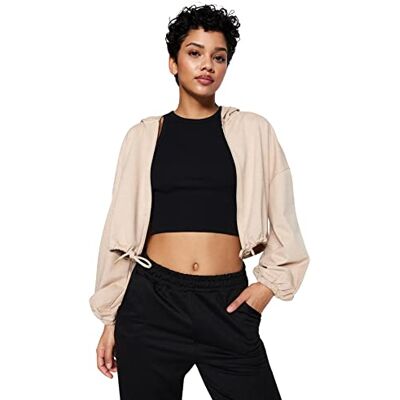 Trendyol Dam THMAW23SW0005/Bej sweatshirt, beige, XL, BEIgE Trendyol Dam THMAW23SW0005/Bej sweatshirt, beige, XL, BEIgE