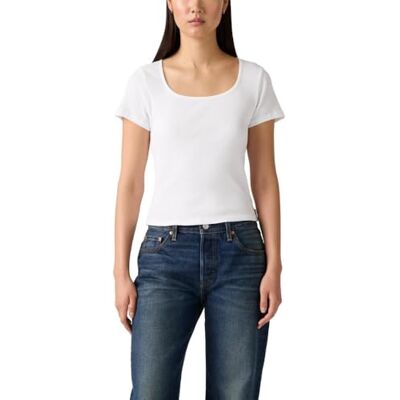 Levi's Essential Sqrd Neck Tee Ljus Vit Levi's Essential Sqrd Neck Tee Ljus Vit
