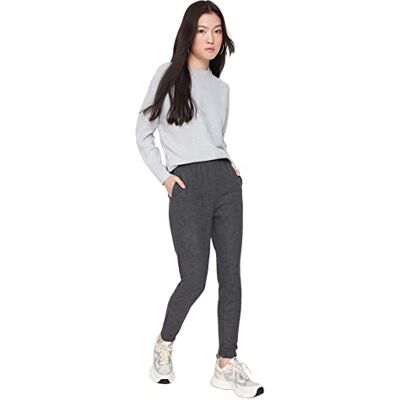Trendyol Dam normal midja raka ben joggingbyxor träningsbyxor, Antracit, XS Trendyol Dam normal midja raka ben joggingbyxor träningsbyxor, Antracit, XS