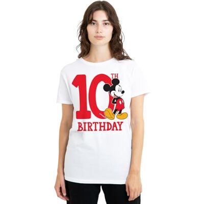 Mickey Mouse mandarin creative ltd Musse Pigg 10-årsdag skjorta dam t-shirt, vit, liten, Vitt, S Mickey Mouse mandarin creative ltd Musse Pigg 10-årsdag skjorta dam t-shirt, vit, liten, Vitt, S