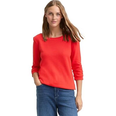 TOM TAILOR Denim damtröja, 12880 – briljant röd, XS TOM TAILOR Denim damtröja, 12880 – briljant röd, XS