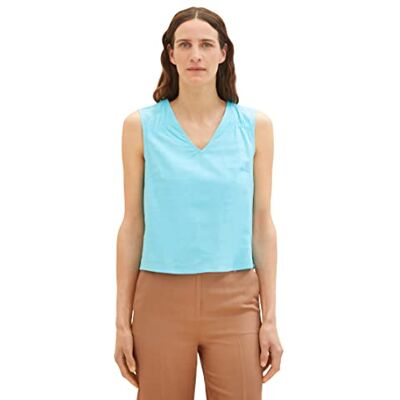 TOM TAILOR dam linne blusar topp, 26007 – Teal Radiance, 32 SE TOM TAILOR dam linne blusar topp, 26007 – Teal Radiance, 32 SE