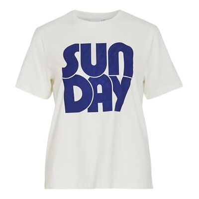 Vila Visybil Sunday O-Neck S/S T-shirt, Snövit, M Vila Visybil Sunday O-Neck S/S T-shirt, Snövit, M