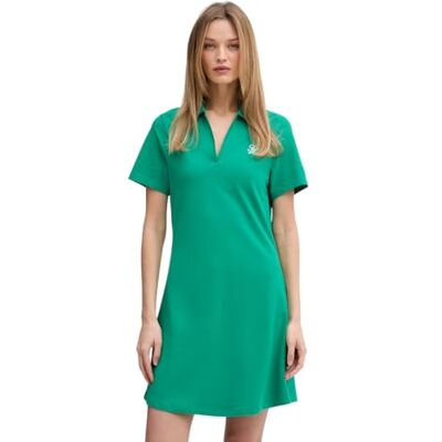 Tommy Hilfiger Th Script Open-Nk Polo DRS WW0WW48749, grön, M Tommy Hilfiger Th Script Open-Nk Polo DRS WW0WW48749, grön, M